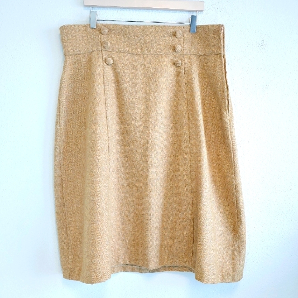 ModCloth Timeless Elements High Waisted Wool-Blend Skirt, size 16